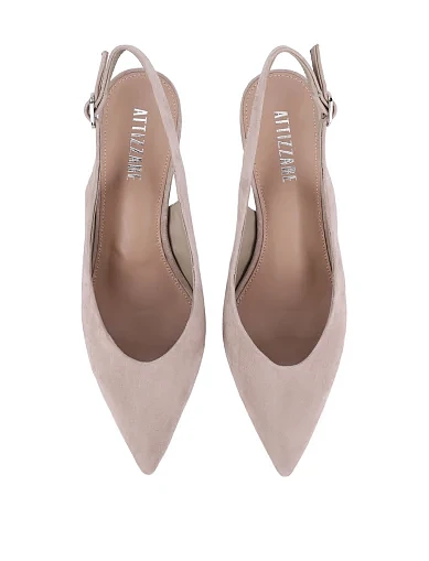 Женские туфли велюровые бежевые - фото 2 - Miraton