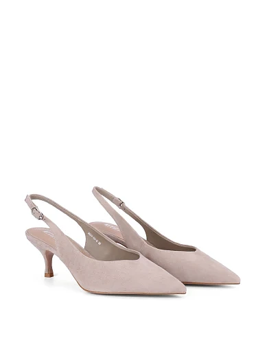 Женские туфли велюровые бежевые - фото 3 - Miraton