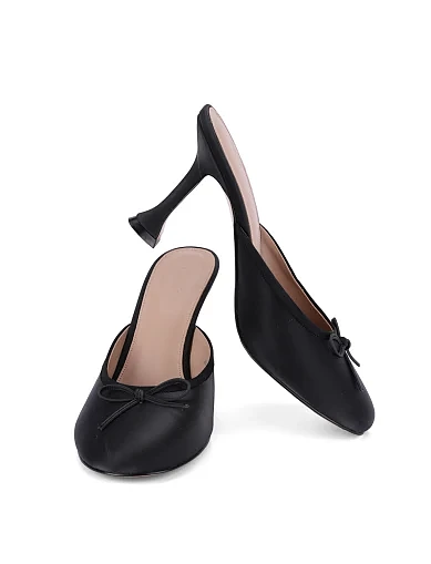 Жіночі сабо сатинові чорні(2659-70-1) - фото 2 - Miraton