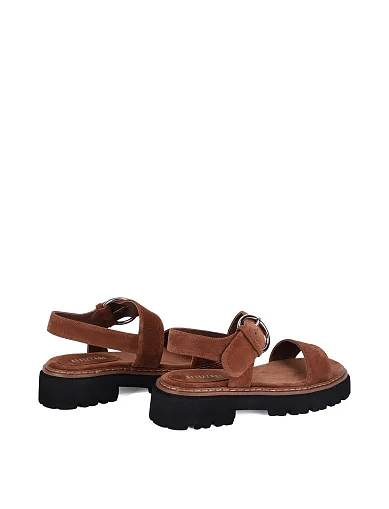 Жіночі сандалі велюрові коричневі(2663-27-1) - фото 4 - Miraton