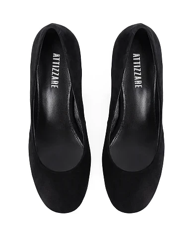 Женские туфли велюровые черные - фото 2 - Miraton