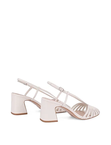 Жіночі босоніжки шкіряні золотого кольору(2673-89-1) - фото 4 - Miraton