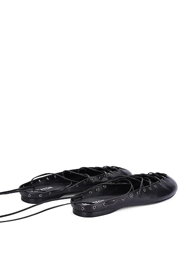 Жіночі балетки шкіряні чорні(512A-18-S10) - фото 4 - Miraton