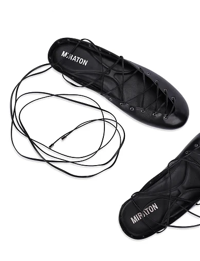 Жіночі балетки шкіряні чорні(512A-18-S10) - фото 5 - Miraton