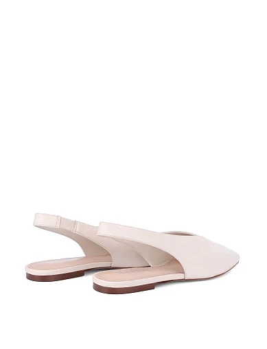 Жіночі балетки шкіряні рисового кольору(615A-07-S521) - фото 4 - Miraton