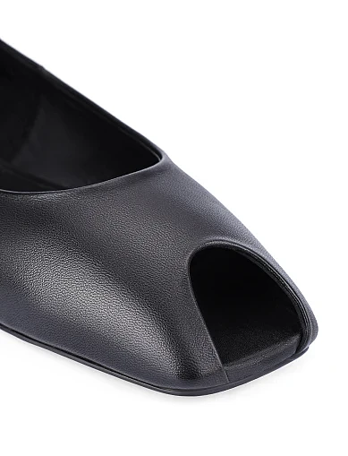 Женские балетки кожаные черные - фото 5 - Miraton