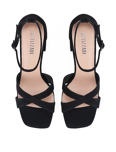 Жіночі босоніжки велюрові чорні(697L-08-C49) - фото 2 - Miraton