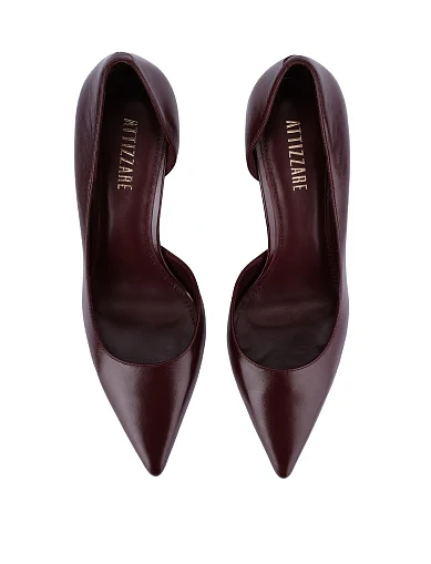 Жіночі туфлі з масляної шкіри бордові(698A-02-S462) - фото 2 - Miraton