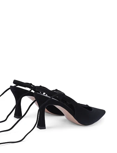 Женские туфли велюровые черные - фото 4 - Miraton