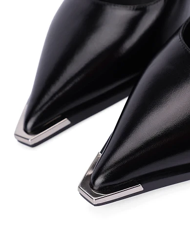 Женские туфли из масляной кожи черные - фото 6 - Miraton