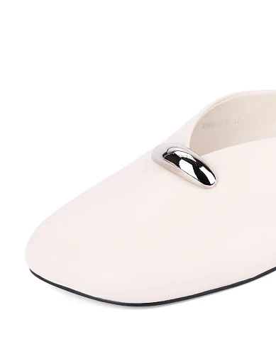 Жіночі балетки шкіряні рисового кольору(V2686-2520) - фото 6 - Miraton