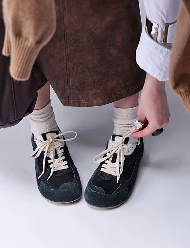 Женские кроссовки велюровые синие - фото 7 - Miraton