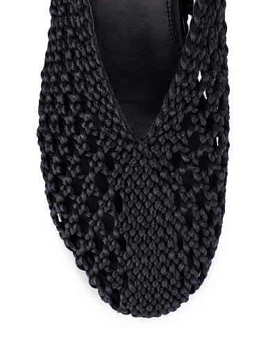 Жіночі балетки сатинові чорні(S0516-217) - фото 5 - Miraton