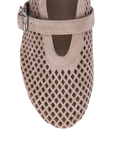 Жіночі балетки велюрові бежеві(YL0516-207) - фото 5 - Miraton