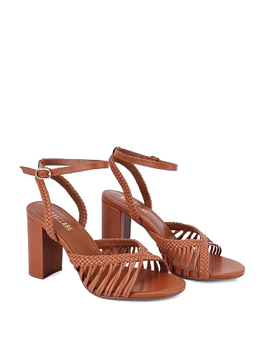 Женские босоножки кожаные коричневые - фото 3 - Miraton