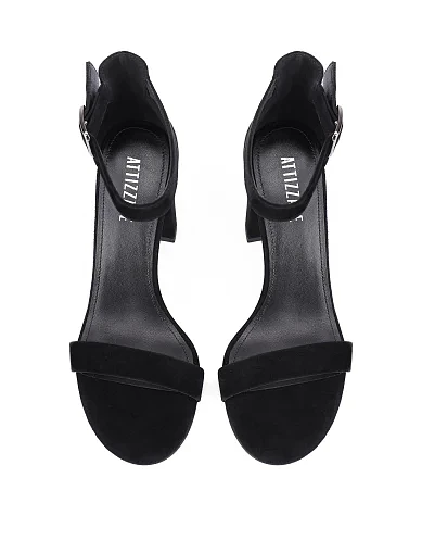 Женские босоножки велюровые черные - фото 2 - Miraton