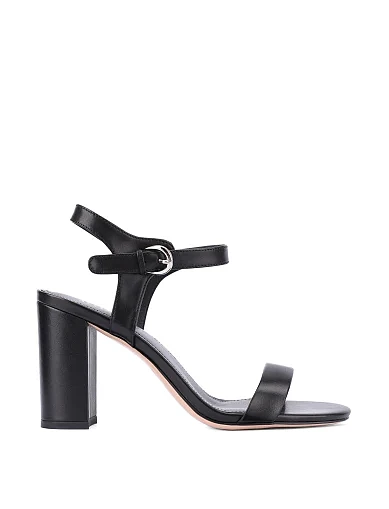 Женские босоножки кожаные черные - фото 1 - Miraton