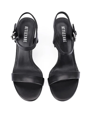 Женские босоножки кожаные черные - фото 2 - Miraton