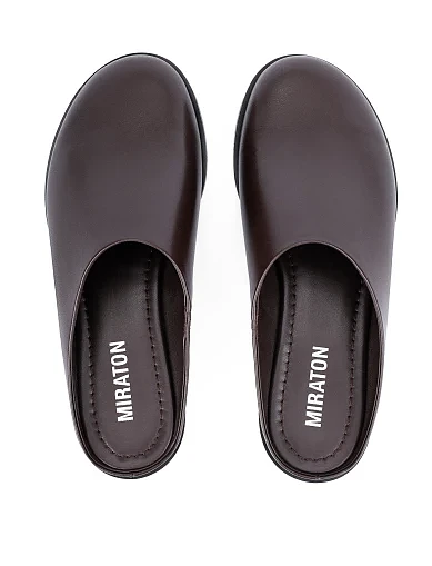 Жіночі сліпери шкіряні коричневі(999-6-1) - фото 2 - Miraton
