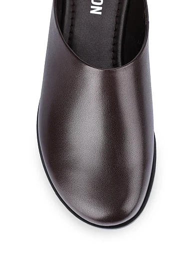 Жіночі сліпери шкіряні коричневі(999-6-1) - фото 5 - Miraton