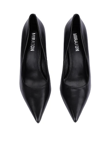 Жіночі туфлі шкіряні чорні(Q601-1-10) - фото 2 - Miraton
