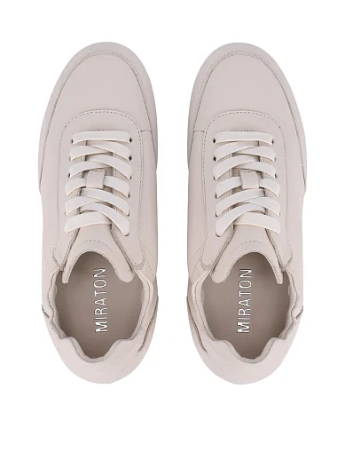 Жіночі кросівки шкіряні рисового кольору(AW6240802-1) - фото 2 - Miraton