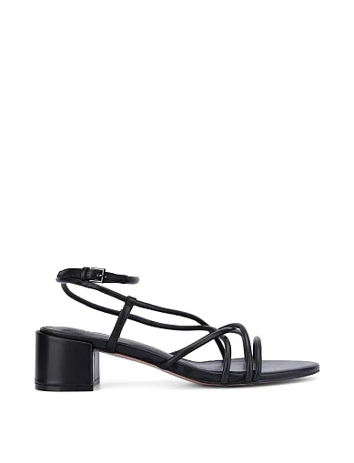 Женские босоножки кожаные черные - фото 1 - Miraton