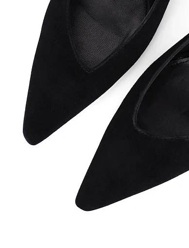 Женские туфли велюровые черные - фото 6 - Miraton