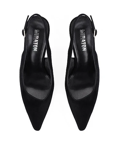 Жіночі туфлі велюрові чорні(L2559-3) - фото 2 - Miraton