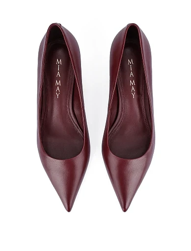 Жіночі туфлі шкіряні бордові(HY2586-1-15) - фото 2 - Miraton