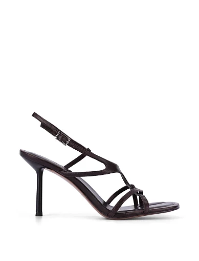 Женские босоножки кожаные черные - фото 1 - Miraton