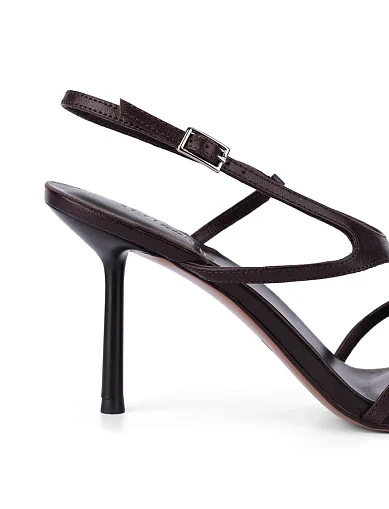 Женские босоножки кожаные черные - фото 2 - Miraton