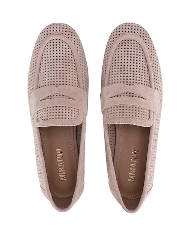 Женские слиперы велюровые бежевые - фото 2 - Miraton