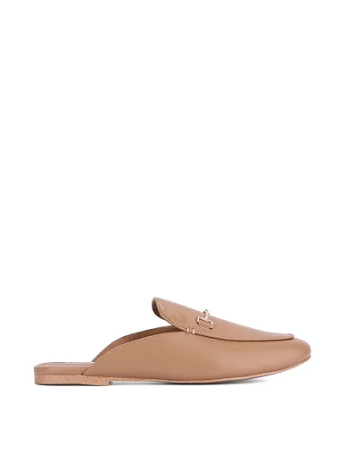 Женские слиперы кожаные бежевые - фото 1 - Miraton