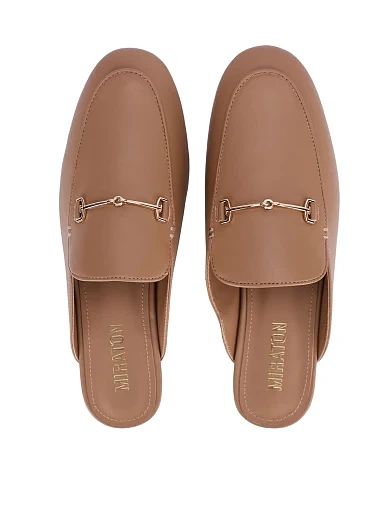 Женские слиперы кожаные бежевые - фото 2 - Miraton