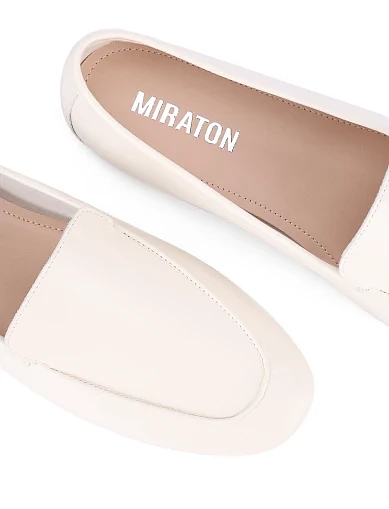 Женские слиперы кожаные бежевые - фото 6 - Miraton