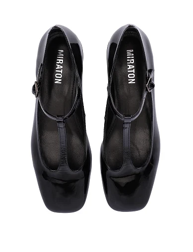 Жіночі балетки з лакованої шкіри чорні(A857-5) - фото 2 - Miraton