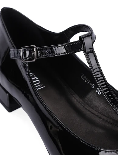 Жіночі балетки з лакованої шкіри чорні(A857-5) - фото 5 - Miraton