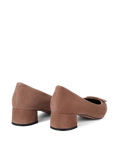 Женские туфли велюровые бежевые - фото 4 - Miraton