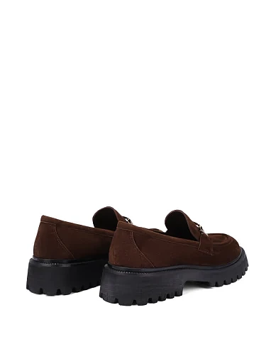 Женские туфли велюровые коричневые - фото 4 - Miraton