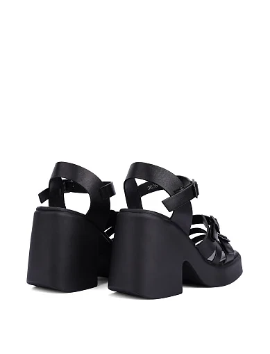 Жіночі босоніжки шкіряні чорні(3608) - фото 5 - Miraton