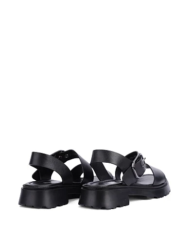 Женские сандалии кожаные черные - фото 4 - Miraton