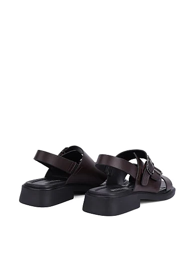 Женские сандалии кожаные коричневые - фото 4 - Miraton