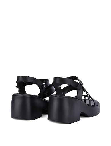 Жіночі босоніжки шкіряні чорні(6225) - фото 4 - Miraton