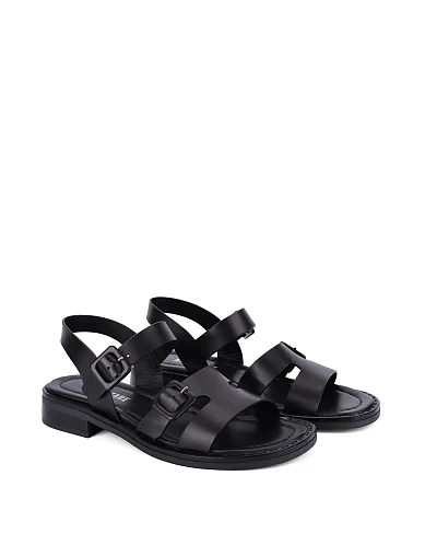 Жіночі сандалі шкіряні чорні(6361) - фото 3 - Miraton