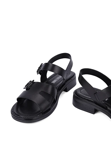 Жіночі сандалі шкіряні чорні(6361) - фото 5 - Miraton