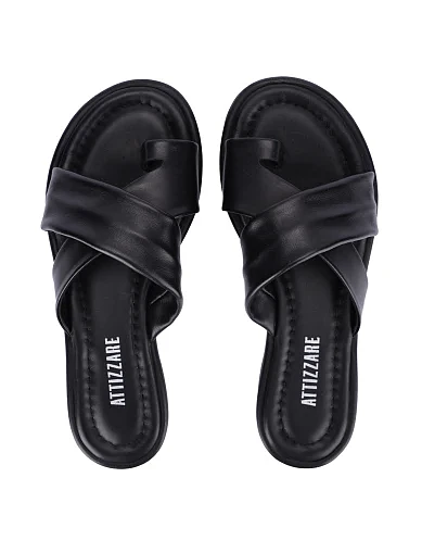 Жіночі шльопанці шкіряні чорні(6364) - фото 3 - Miraton