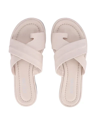 Женские шлепанцы кожаные бежевые - фото 2 - Miraton