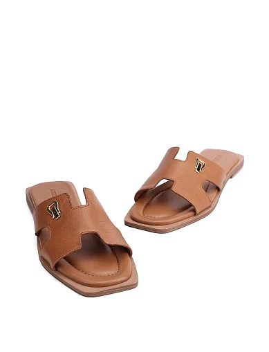 Жіночі шльопанці шкіряні бежеві(022 511) - фото 5 - Miraton