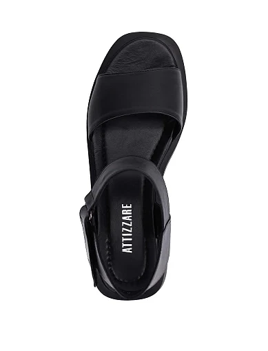 Женские сандалии кожаные черные - фото 2 - Miraton